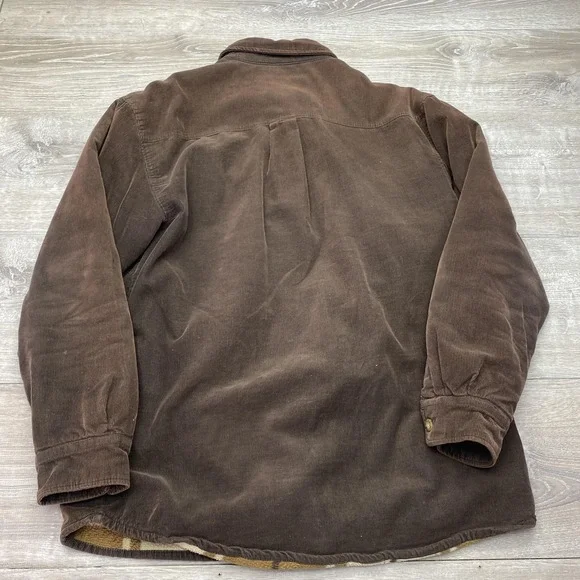 Levi's Jacket Mens Large Brown Corduroy Fleece Lined Shirt Shacket Outdoor - Picture 7 of 8